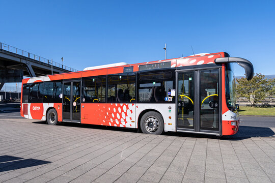 Cologne, Germany - April 6, 2025: SWB Stadtwerke Bonn MAN Lion&rsquo;s City bus at Cologne Bonn Airport