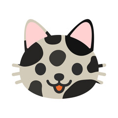 Cat face isolated on white background Clipart Design
