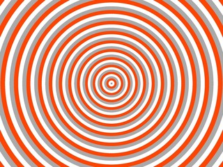 An abstract background image with concentric circles in orange and gray, creating a hypnotic or mesmerizing effect.