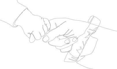 Child holding adult hand