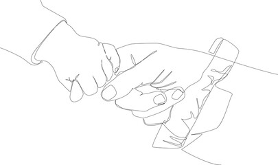 Child holding adult hand