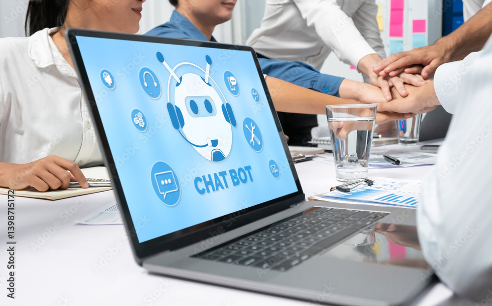 Leinwandbilder chatbot software application for brisk online business that automatically reply to customer question