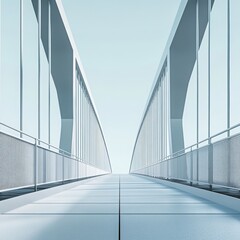Fototapeta premium an iconic urban bridge redesigned with minimalist aesthetics and clean lines isolated on a plain background 