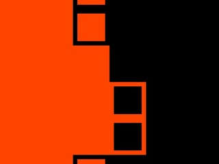 An abstract, two-toned background.  It's primarily orange and black, with a series of black squares on the black side and the inverse on the orange side, creating a visually contrasting effect.