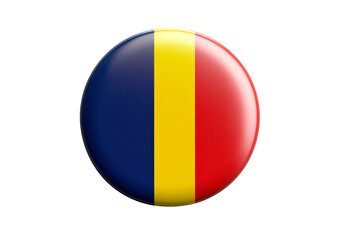 Fototapeta premium Romania flag round badge isolated on transparent background