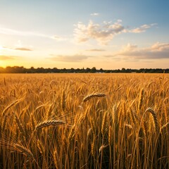 Naklejka premium Golden wheat field