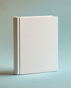 Blank book cover on a pastel background, ideal for creative designs, mockups, or themes in publishing and marketing projects.