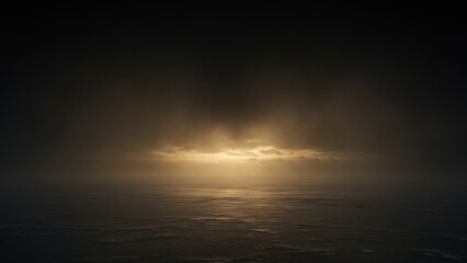 This image features a cinematic, moody background with a dark, atmospheric setting