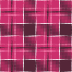 Plaid pattern seamless. Iridescent darkish pink & Fire white Tartan Textile Design. 