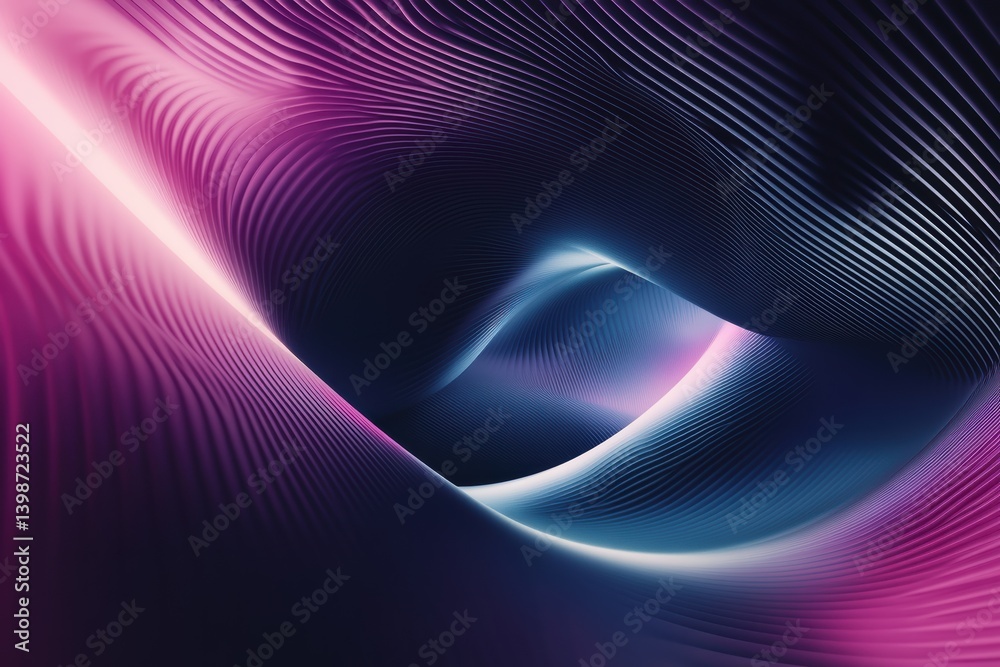 Poster futuristic abstract background features gradient tubes in dynamic motion
