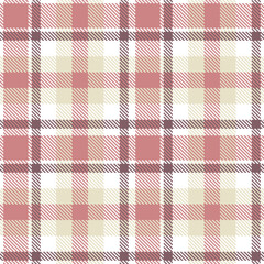 Autumn white Tartan patterns fabric texture. Elegant Vivid brownish pink Seamless Tartan