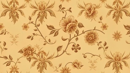 Timeless Elegance 18th Century Vintage Floral Wallpaper Pattern Infused with Linoleum Texture, Evoking Nostalgia and Sophistication in Decorative Wall Paint	