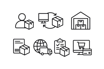 Series of icons for a shipping company