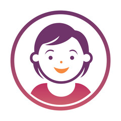 A cute smiling baby in a circle, designed for a t-shirt print