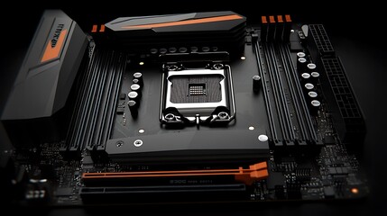 A detailed photograph of a computer motherboard component