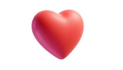Fototapeta premium A stunning, vibrant red heart floats peacefully on a bright white background, a symbol of love.