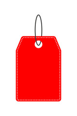 Red price tag, sale promotion or gift flat icon isolated. Label template. PNG with transparent background. Clipart. Flat lay. Clipping path