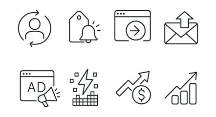 Set of icons for a computer screen