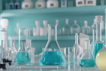 Exploring science concepts through virtual lab experiments with colorful liquids and lab equipment