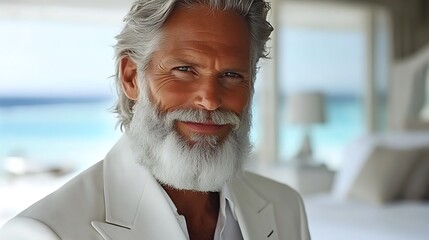 A well groomed senior man with a radiant and friendly smile