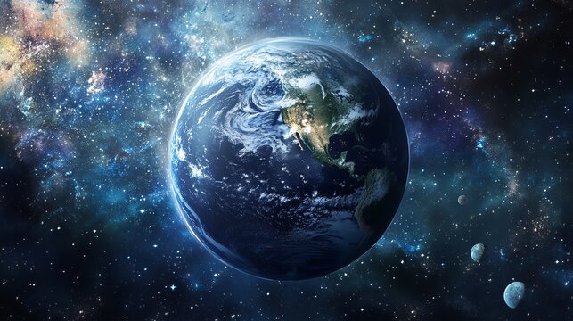 Earth from space wallpaper hd realistic planet view galaxy background cosmos universe astronomy exploration