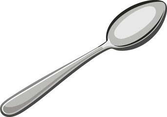 Classic Design Silver Spoon Cutout Vector Illustration