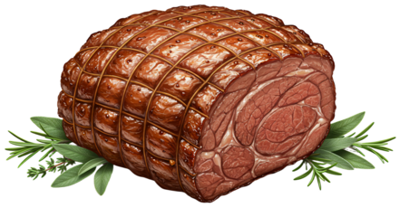 Deliciously cooked and juicy meat roast perfect for culinary presentations and recipe design