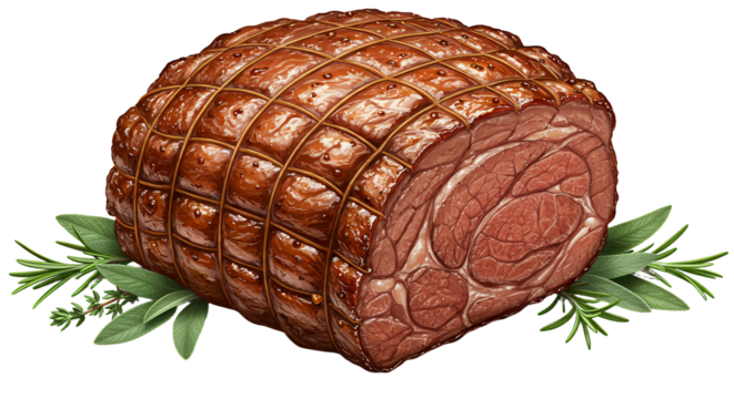 Deliciously cooked and juicy meat roast perfect for culinary presentations and recipe design