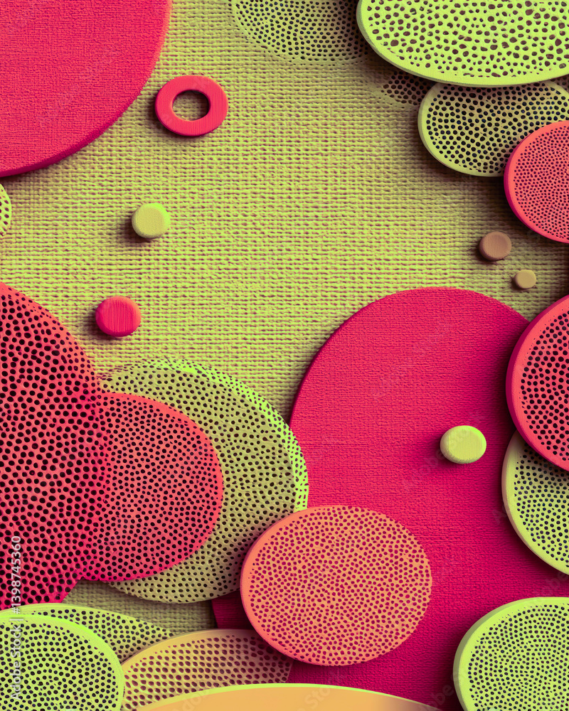 Poster vibrant patterns of gold, orange, and pink create a dynamic abstract background design