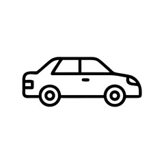 Simple Line Drawing of Car Side View  