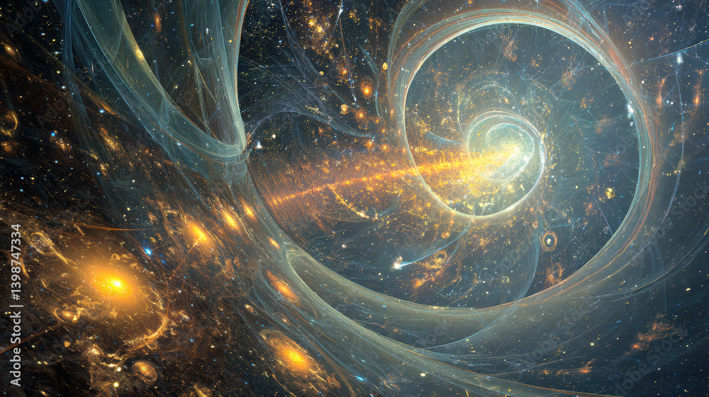 Poster exploring the mysteries of spacetime and the essence of the soul