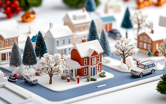 Miniature Winter Village Scene (1)