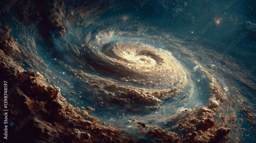Poster galactic spirals of time warp and celestial influences signaling an impending apocalypse