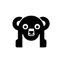 Modern minimalistic bear logo design featuring bold black outlines and simple shapes for branding and identity purposes