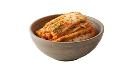 Deliciously prepared kimchi in a simple ceramic bowl showcasing vibrant colors and textures