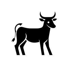 Minimalist black and white cow logo design showcasing a simple and modern approach for branding purposes