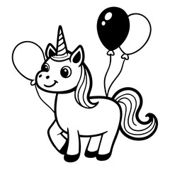 Unicorn with balloons