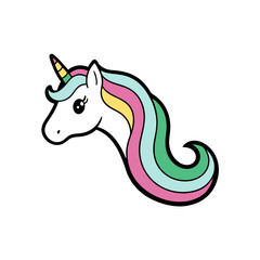 Unicorn head vector illustration