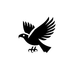 Fototapeta premium Minimalist black hawk logo design showcasing modern graphic elements against a white background