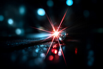 Lens Flare light over a Black Background. Easy to add overlay or screen filter over Photos. Easy to add lens flare effects for overlay designs. Defocused abstract retro film analog effect