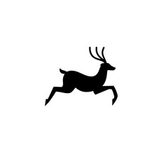 Fototapeta premium Minimalist logo design featuring a stylized deer icon in motion