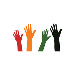 Juneteenth Independence Day. Hands for day of freedom and emancipation