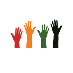 Juneteenth Independence Day. Hands for day of freedom and emancipation