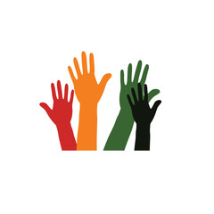 Juneteenth Independence Day. Hands for day of freedom and emancipation