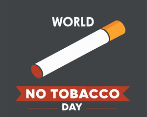 World No-Tobacco Day: Hand Holding Cigarette with Prohibition Sign.