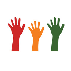 Juneteenth Independence Day. Hands for day of freedom and emancipation