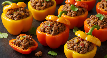 Stuffed Mini Bell Peppers with Taco Seasoned Beef Keto Diet Friendly