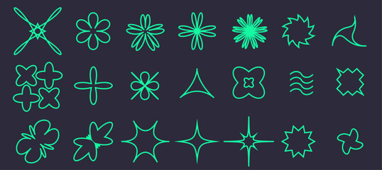 Minimalist Line Art with Vibrant Accents, Perfect for Modern Geometric Designs