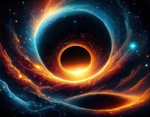 enigmatic dark void surreal cosmic portal to the unknown depths of the universe mysterious black hole like space with swirling energy quantum physics and metaphysical