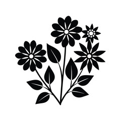 black and white silhouettes of flowers set